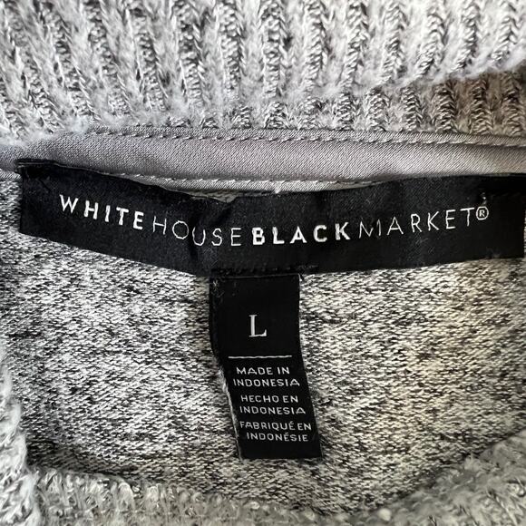 White House Black Market Womens Sweater L Gray Cowl Neck Long Sleeve Tunic - Picture 4 of 5